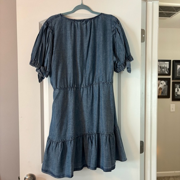 Lauren Conrad Wrap lightweight chambray ruffle dress. Size XXL - Picture 2 of 9
